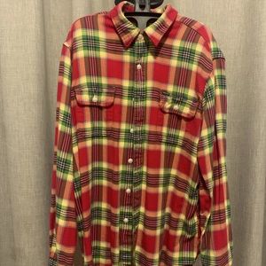 Flannel polo button down